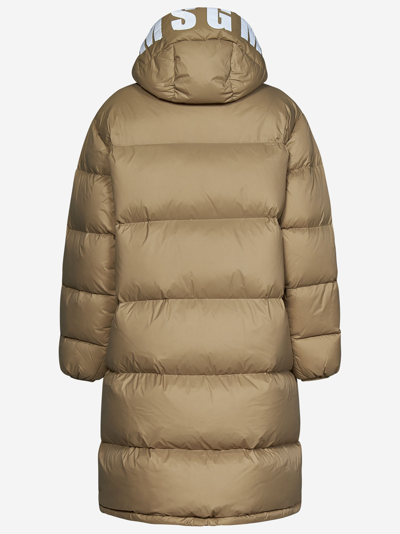 Shop Msgm Down Jacket In Beige