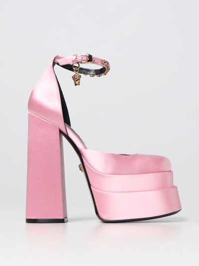 Shop Versace High Heel Shoes  Woman In Blush Pink
