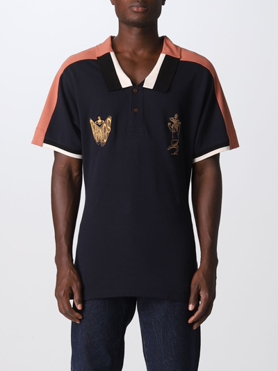 Shop Vivienne Westwood Polo Shirt  Men Color Blue