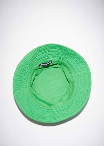 Shop Acne Studios Green Bubble Logo Bucket Hat