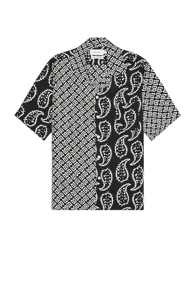 Shop Rhude Bandana Button Up Shirt In Black & White