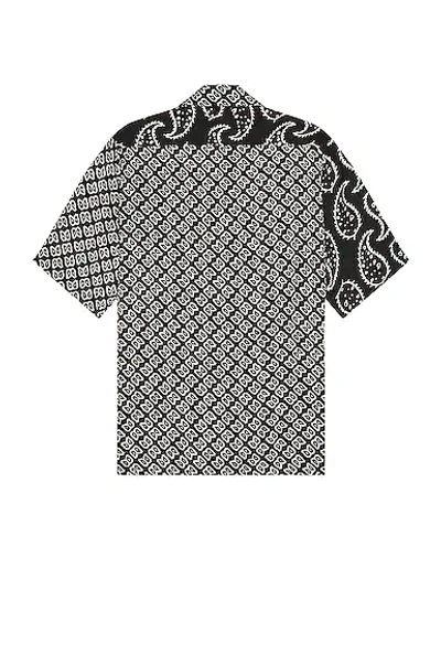 Shop Rhude Bandana Button Up Shirt In Black & White