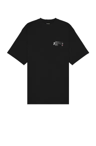 Shop Balenciaga Large Fit T-shirt In Black  White & Red