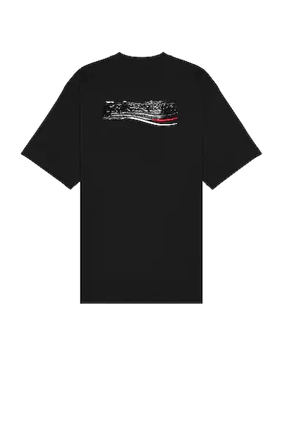 Shop Balenciaga Large Fit T-shirt In Black  White & Red