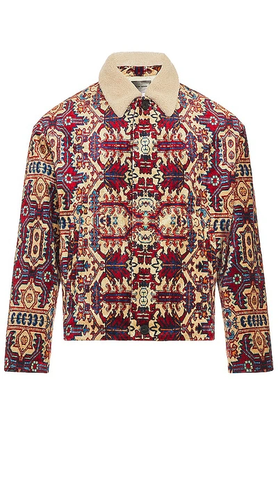 Shop Isabel Marant Gustave Tapestry Coat In Red