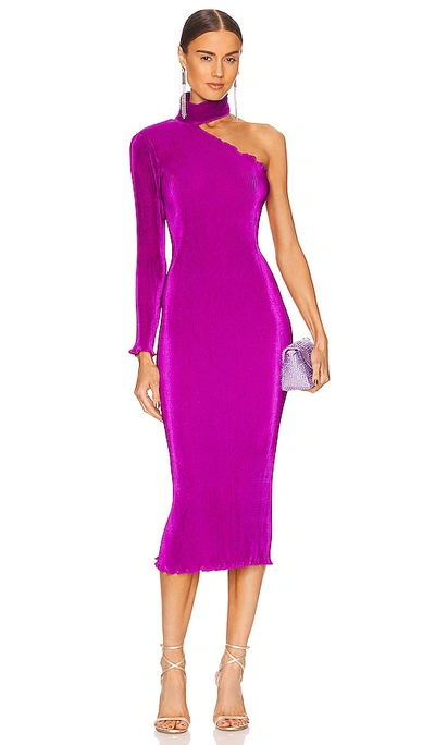 Shop L'idée Soiree 90's Sleeved Gown In Purple