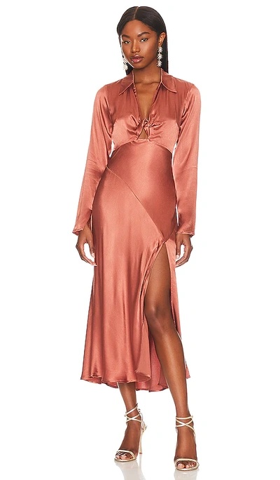 Shop Astr Wanda Midi Dress In Pink