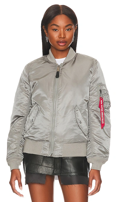Alpha Industries Ma-1 Bomber Jacket W In Vintage Gray | ModeSens