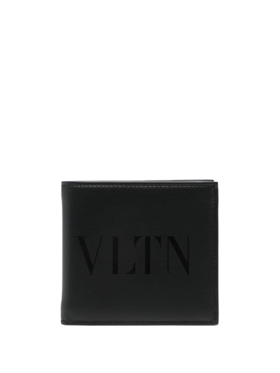 Shop Valentino Vltn Folded Wallet In Black