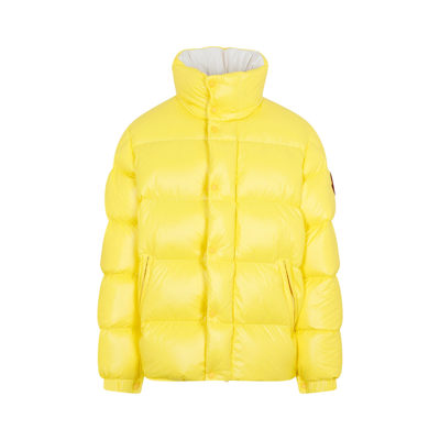 Shop Moncler Genius Dervox Jacket Wintercoat In Yellow &amp; Orange