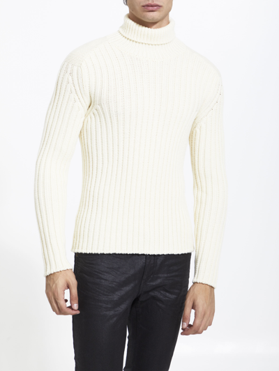 Shop Ten C White Wool Turtleneck