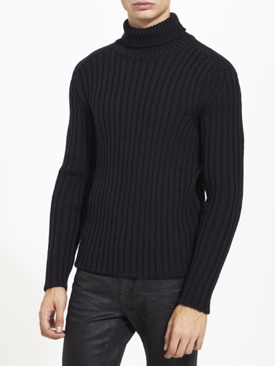 Shop Ten C Black Wool Turtleneck