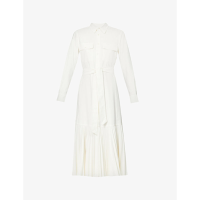 Polo Ralph Lauren Pleat-panel Woven Midi Dress In Clubhouse Cream ...