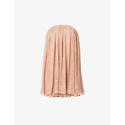 Shop Caroline Constas Josie Sleeveless Woven Mini Dress In Bronze