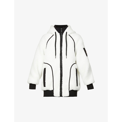 Shop Moose Knuckles Holland Brand-appliqué Faux-fur Jacket In Ivory