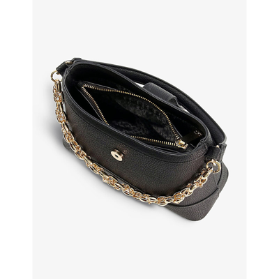 Shop Dune Black-synthetic Recycled Desirable Small Chain-detail Recycled Faux-leather Bag