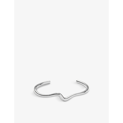 Shop Missoma Molten Wave Sterling Silver-plated Brass Cuff Bracelet