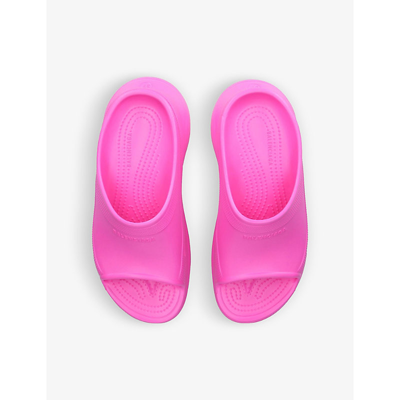 Shop Balenciaga Women's Pale Pink X Crocs Pool Rubber Sliders