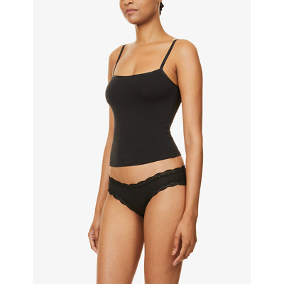 Stripe & Stare Mid-rise Pack Of Four Stretch-woven Briefs In Black