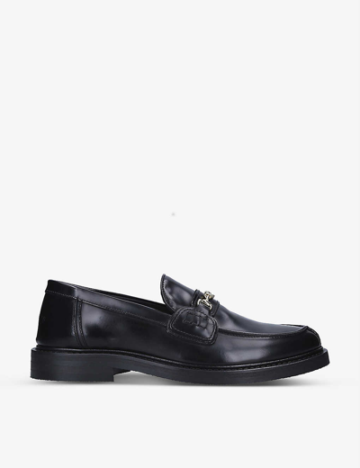 Shop Filling Pieces Polido Snaffle-detail Leather Loafers In Black