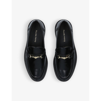 Shop Filling Pieces Polido Snaffle-detail Leather Loafers In Black