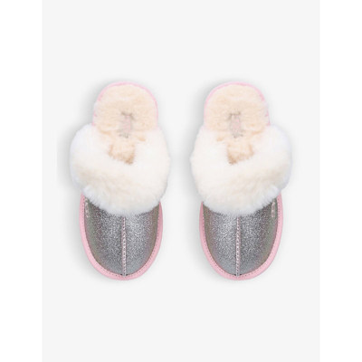 Shop Ugg Girls Mult/other Kids Cozy Ii Glitter Suede And Sheepskin Slippers 4-10 Years