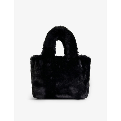 Shop Dune Darcys Faux-fur Handbag In Black-faux Fur