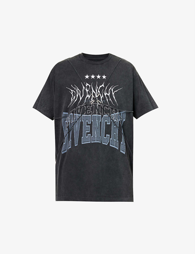 Shop Givenchy Harness Graphic-print Cotton-jersey T-shirt In 020-grey