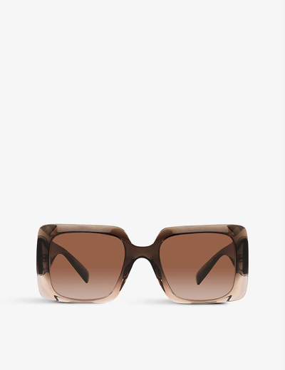 Shop Versace Women's Brown Ve4405 Square-frame Acetate Sunglasses