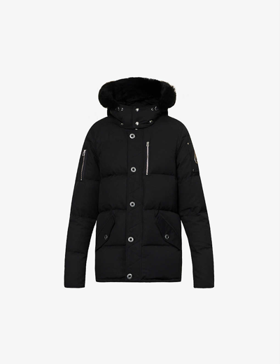 Shop Moose Knuckles Detachable-hood Faux-fur And Cotton-blend-down Jacket In Black