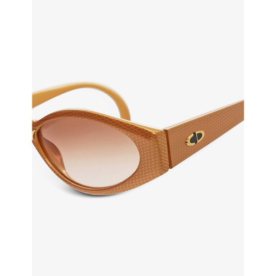 Shop The Vintage Trap Pre-loved Dior 80s Oval-frame Acetate Sunglasses In Orange