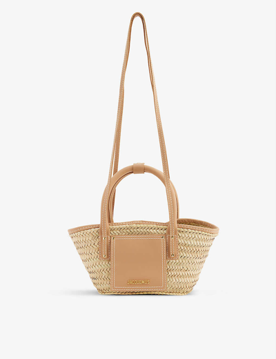 Jacquemus Le Panier Soleil Petite Woven Straw Tote Bag In Light Brown |  ModeSens