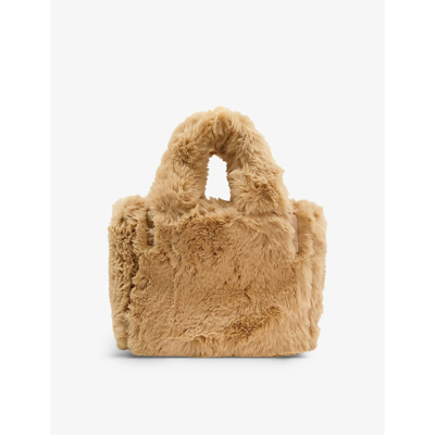 Shop Dune Darcys Faux-fur Handbag In Camel-faux Fur