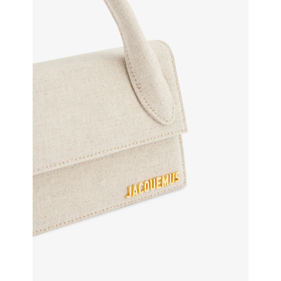 Jacquemus Le Chiquito Long Linen-blend Top-handle Bag In Light Greige