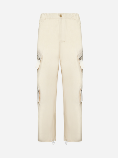 Shop Jacquemus Cotton Cargo Pants In Off,white