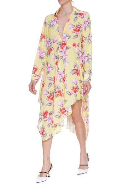 Shop Palm Angels Hibiscus Dress In Yellow