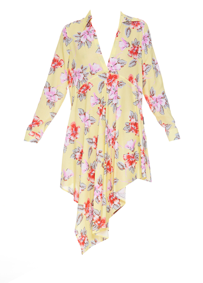 Shop Palm Angels Hibiscus Dress In Yellow