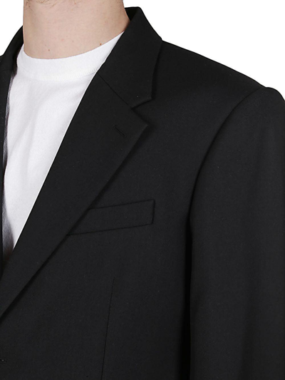 Shop Balenciaga Denim Layered Blazer In Black