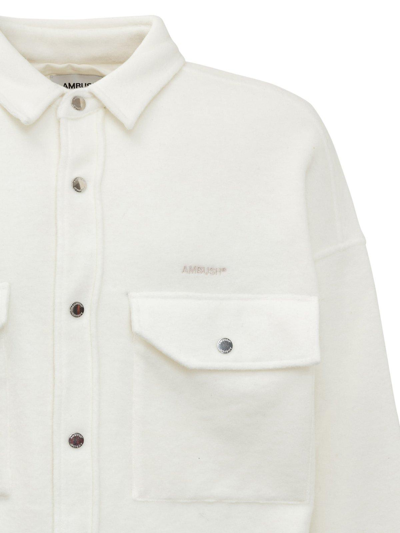 Shop Ambush Buttoned Shirt Jacket In White