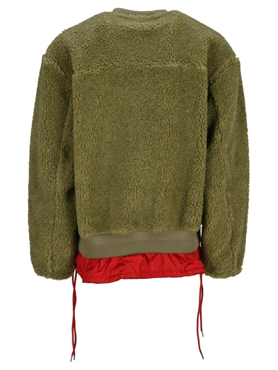 Shop Ambush Logo Print Textured Sweater In Kaki