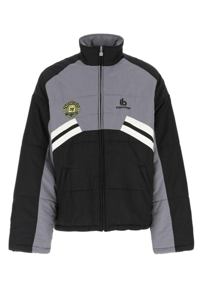 Shop Balenciaga Panelled Zipped Field Jacket In Black