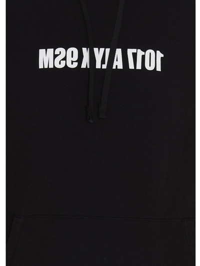 Shop Alyx Reverse Logo Print Popover Hoodie In Black