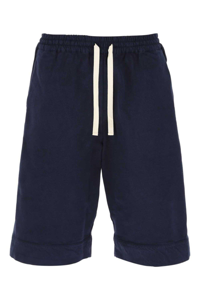 Shop Jil Sander Drawstring Knee-length Shorts In Navy