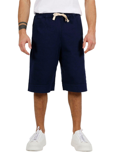 Jil Sander Cotton Wide-leg Bermuda Shorts In Blue | ModeSens