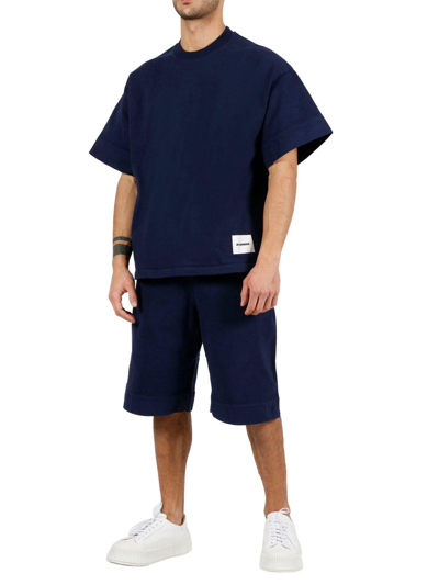 Shop Jil Sander Drawstring Knee-length Shorts In Navy