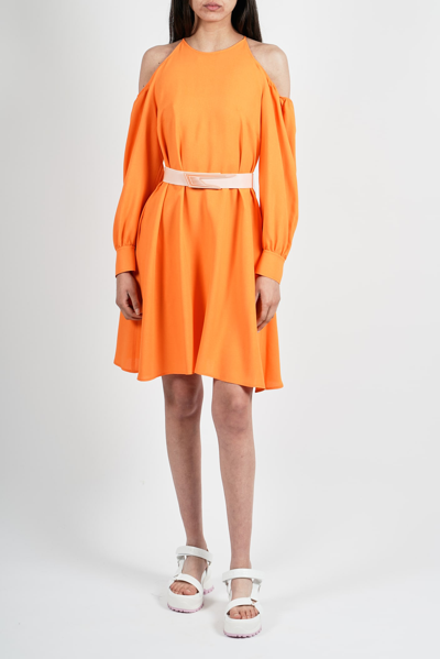 Shop Stella Mccartney Ini Dress With Belt In Orange