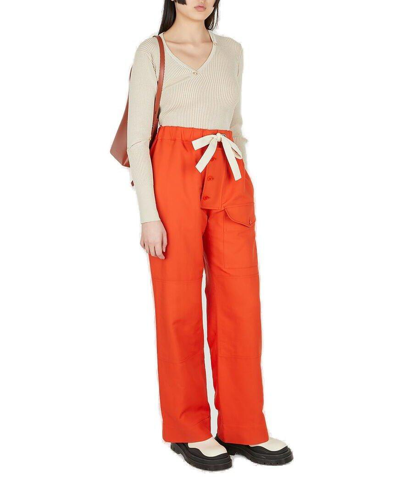 Shop Stella Mccartney High Waist Wide-leg Trousers In Red