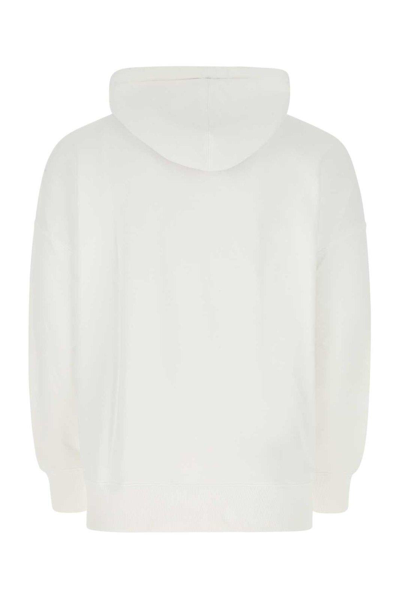 Shop Ami Alexandre Mattiussi Logo Printed Drawstring Hoodie In White