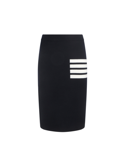 Shop Thom Browne Skirt In Navy