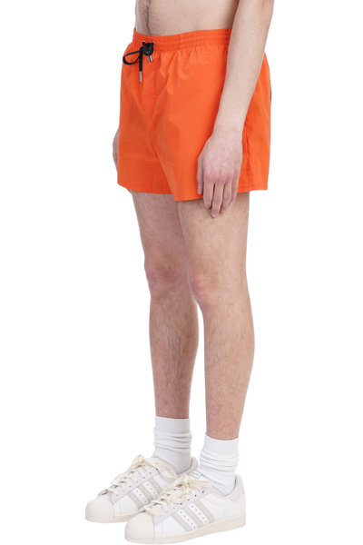 Dsquared2 Icon-print Drawstring Swim Shorts In Orange